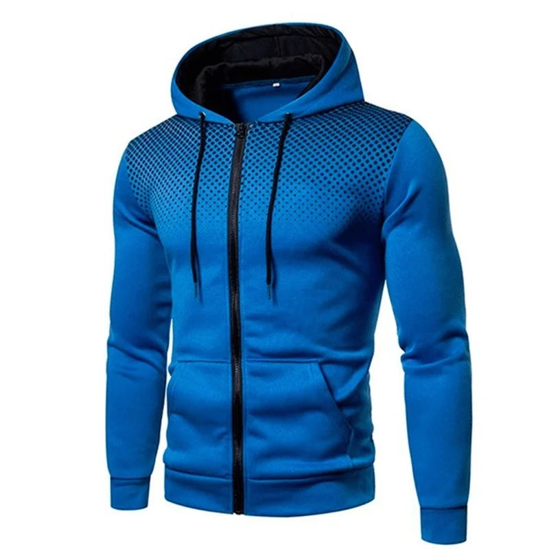 Men's Zip-Up Hoodie with Polka Dot Print, image 17 of 18