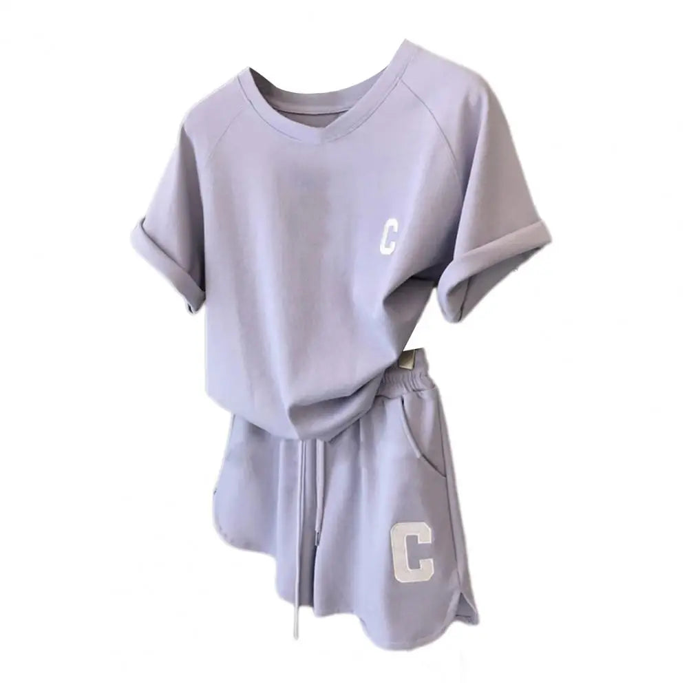 Women Tracksuit Women's Summer Tracksuit Set O Neck