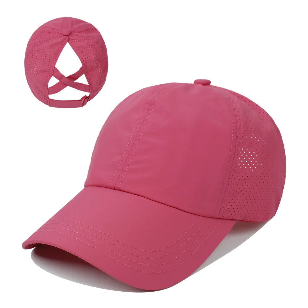 Women's Cross-Back Ponytail Baseball Cap, image 25 of 26