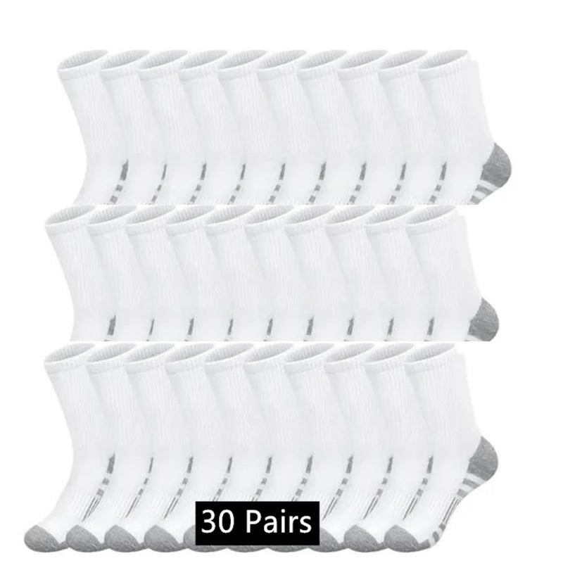10/20/30 Pairs Men's Classic Crew Socks Unisex Sports