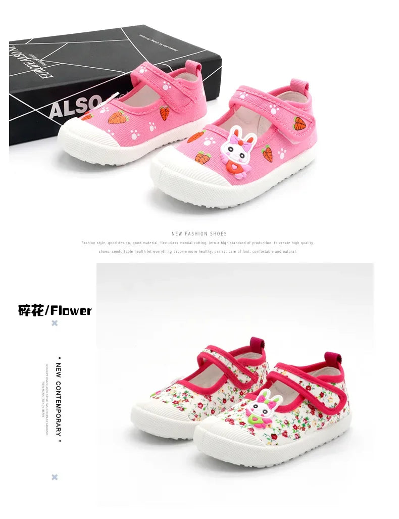 JGSHOWKITO Girls Canvas Shoes Soft Sports Shoes Kids