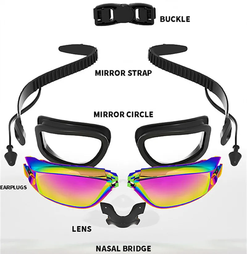 ARENA Professional Adult Anti-fog Swimming Goggles Earplugs Men