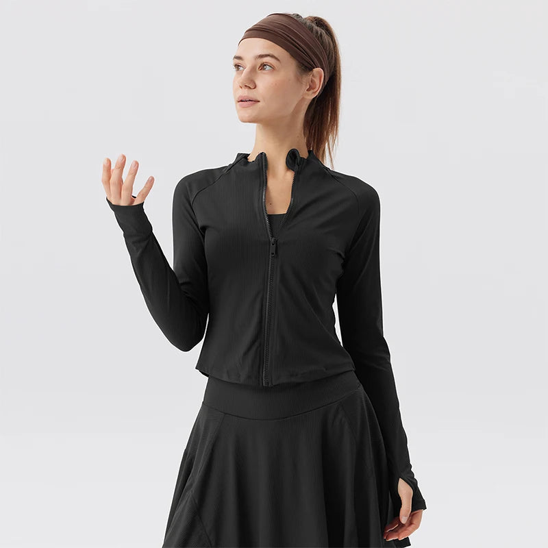 Summer Yoga Coat Women Yoga Fitness Wear Zipper