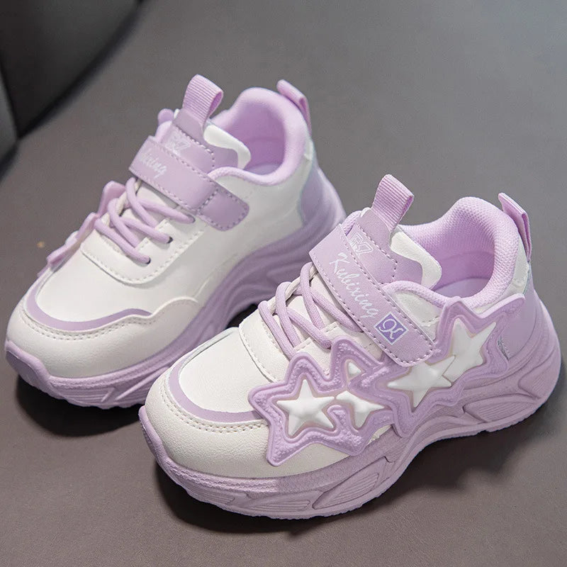 Girls' Chunky Platform Trainers, PU Leather, image 3 of 17