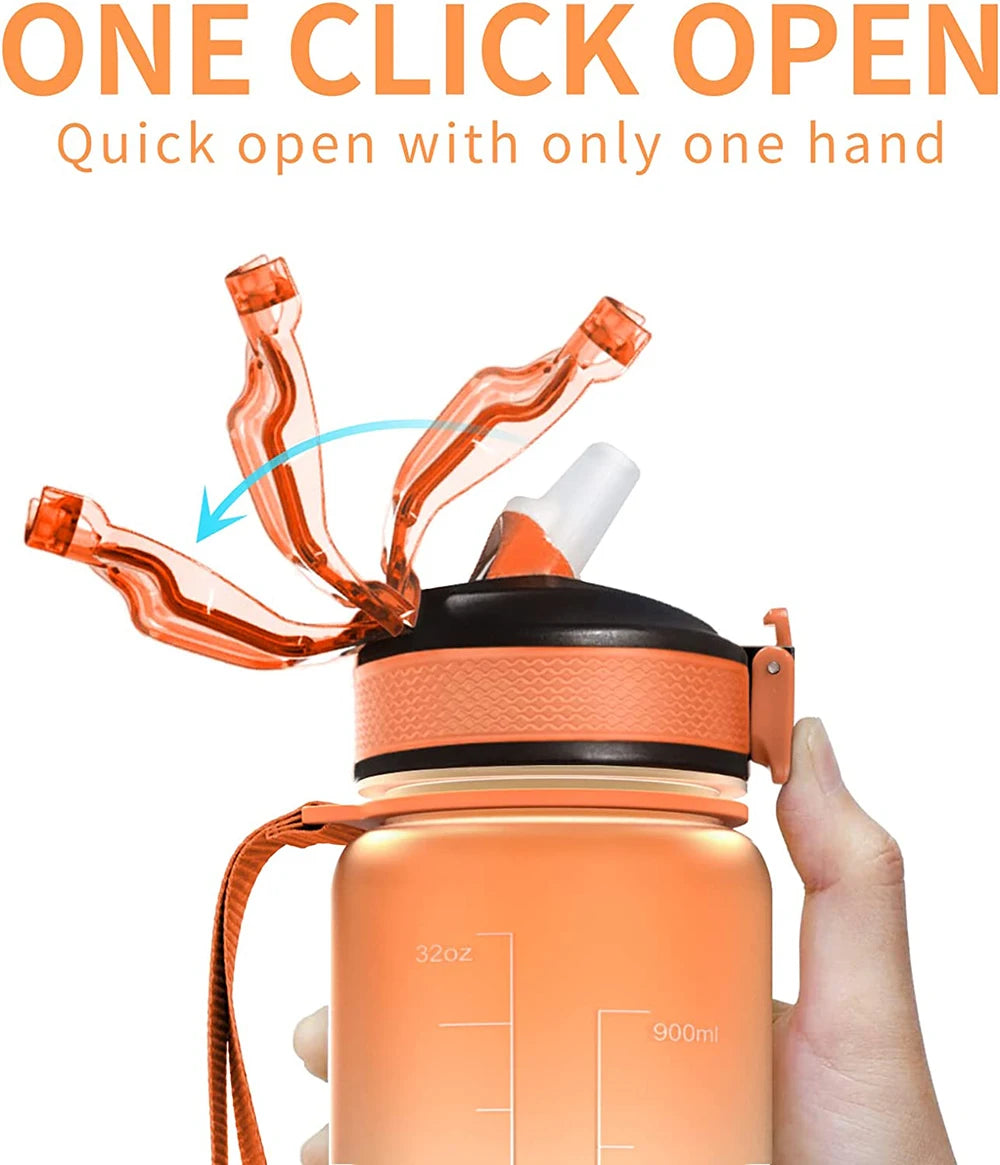 Motivational Sport Water Bottle, Leakproof Drinking Bottles, Outdoor