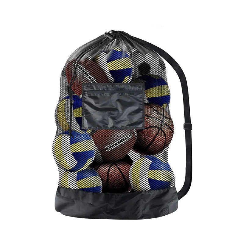 Large Mesh Ball Bag Drawstring Bag Storage Soccer