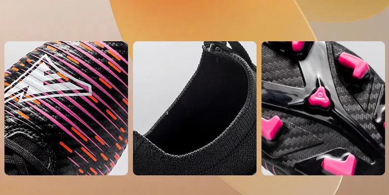 Unisex Soccer Shoes High-Tops Lace-Up Non-Slip Spikes Outdoor