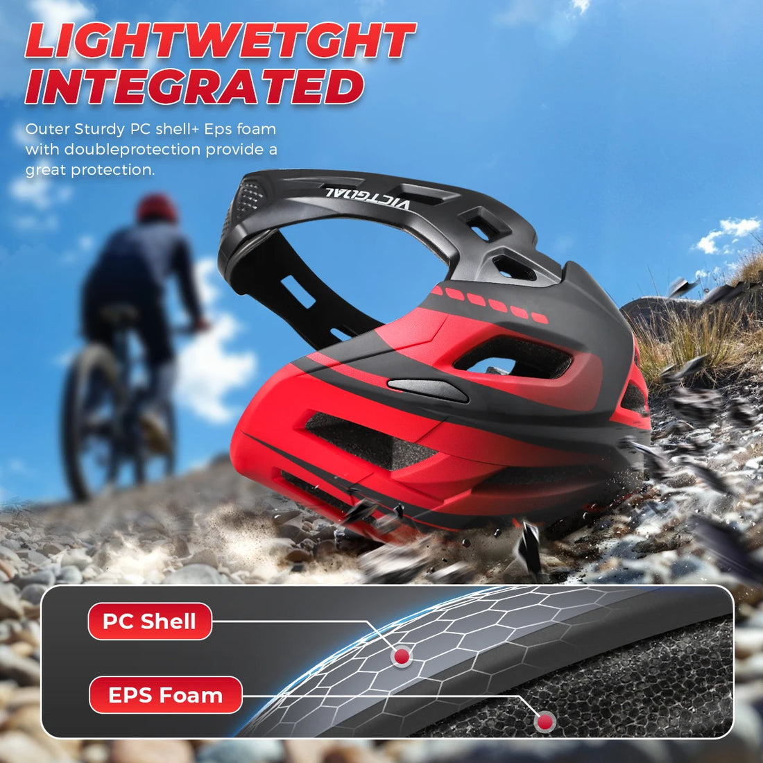 VICTGOAL Kids' Detachable Full-Face Bike Helmet