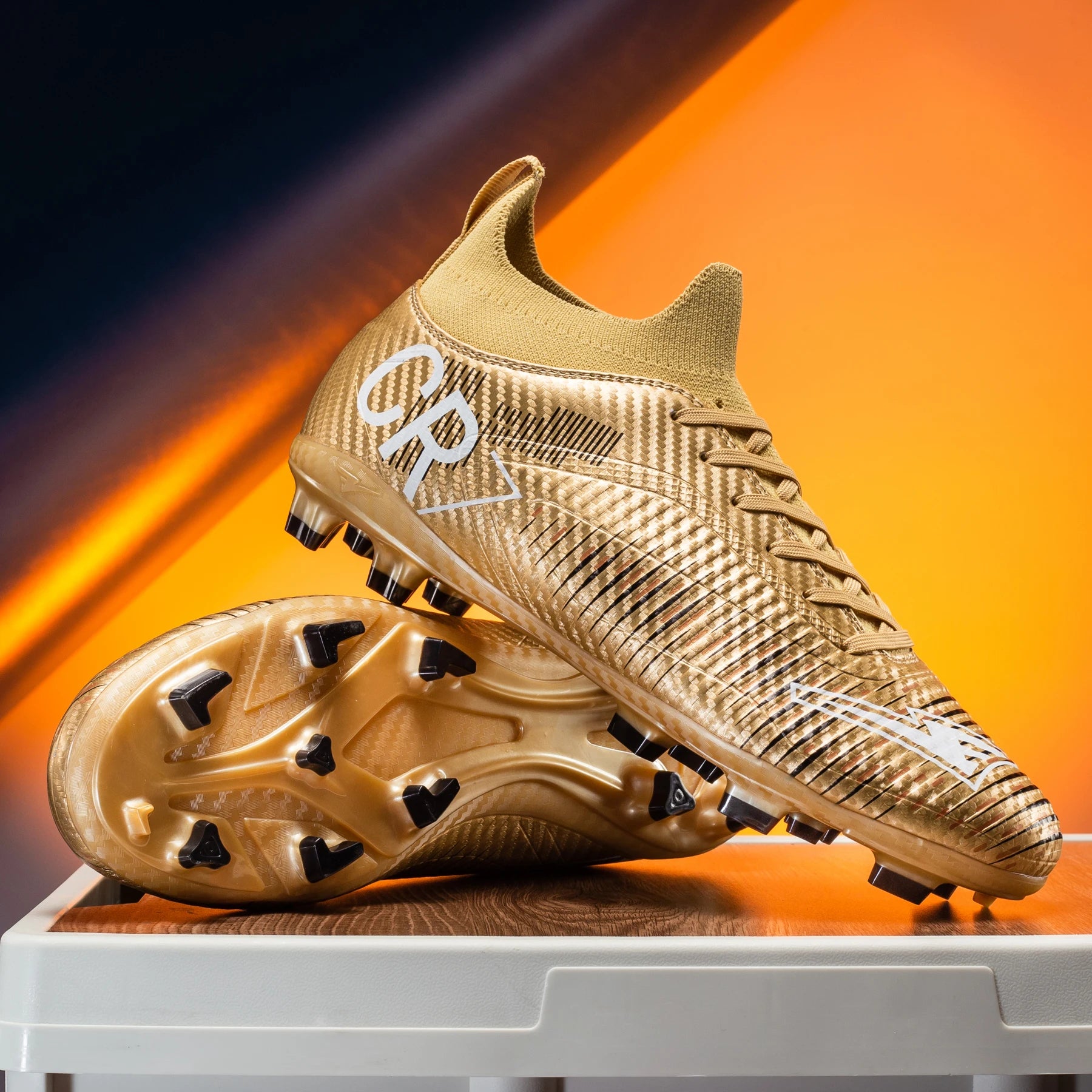 Unisex Soccer Shoes High-Tops Lace-Up Non-Slip Spikes Outdoor