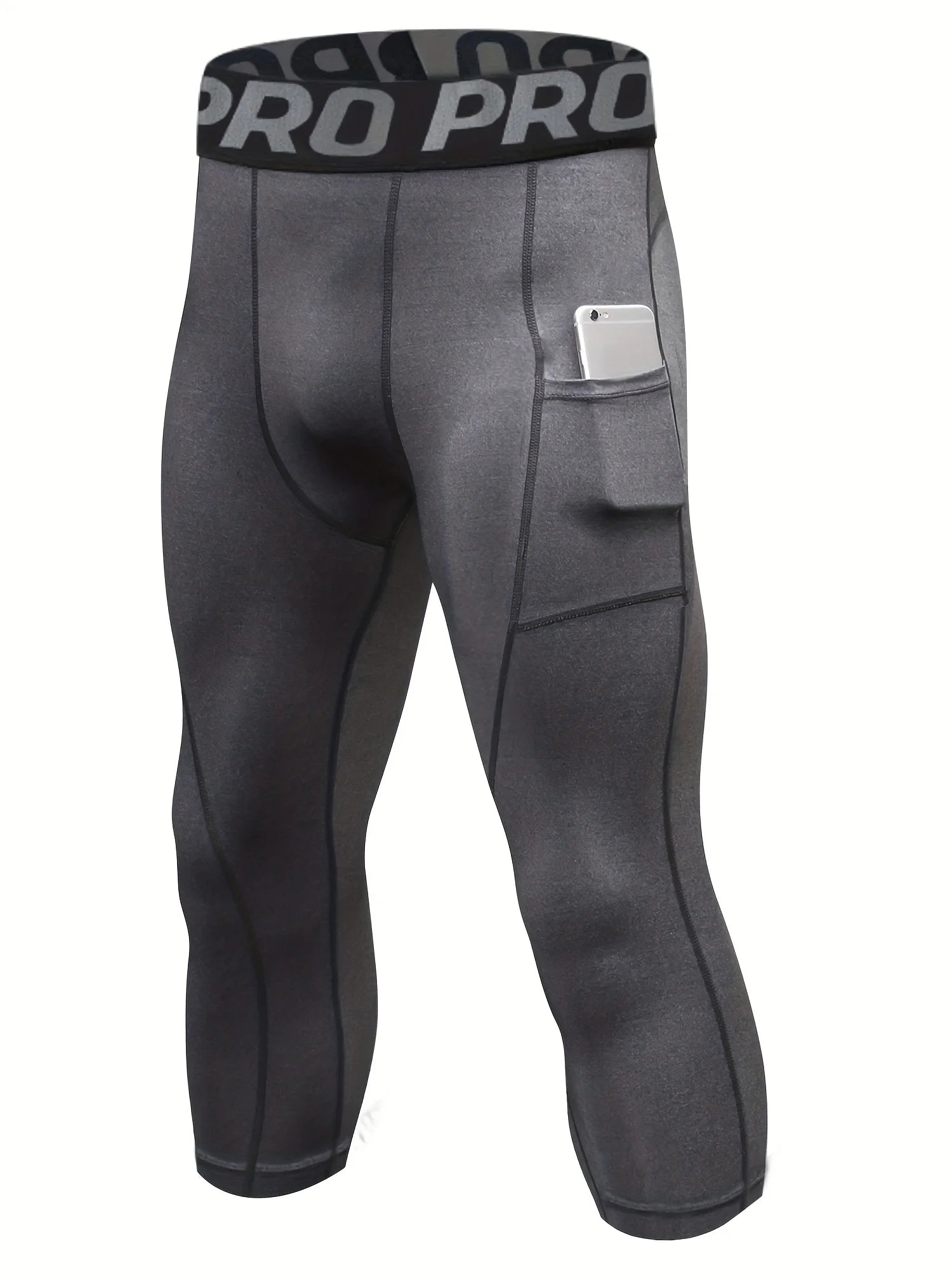 3/4 Compression Pants Men Quick Drying Gym Workout