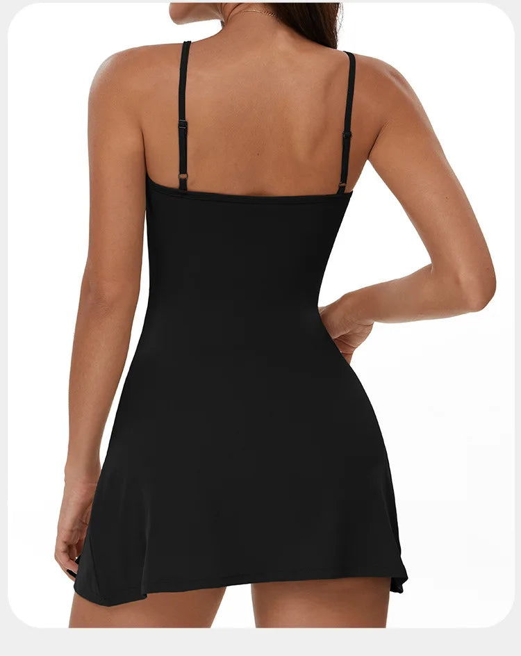 Women's One-Piece Skirted Yoga Bodysuit