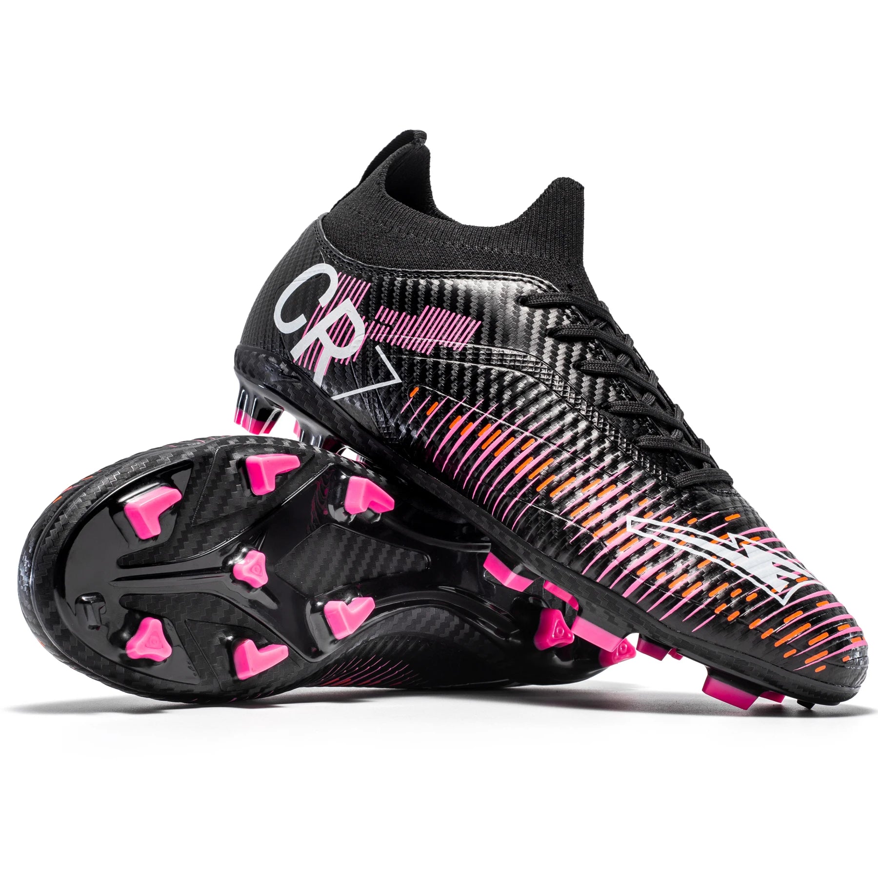 Unisex Soccer Shoes High-Tops Lace-Up Non-Slip Spikes Outdoor