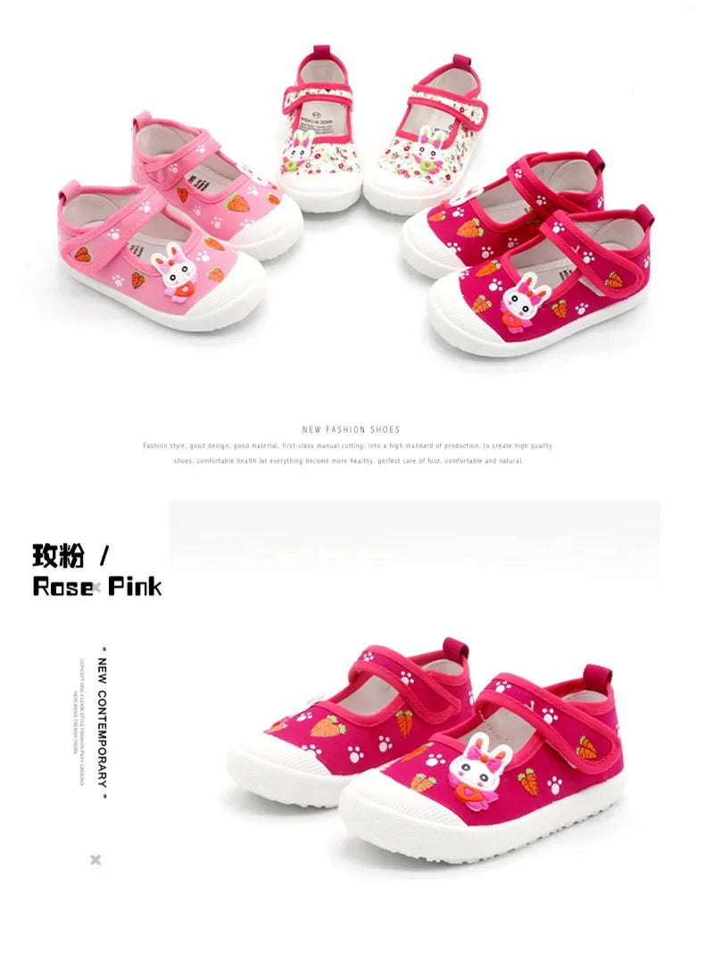 Girls' Soft Canvas Sports Shoes, EU 21-30, image 7 of 13