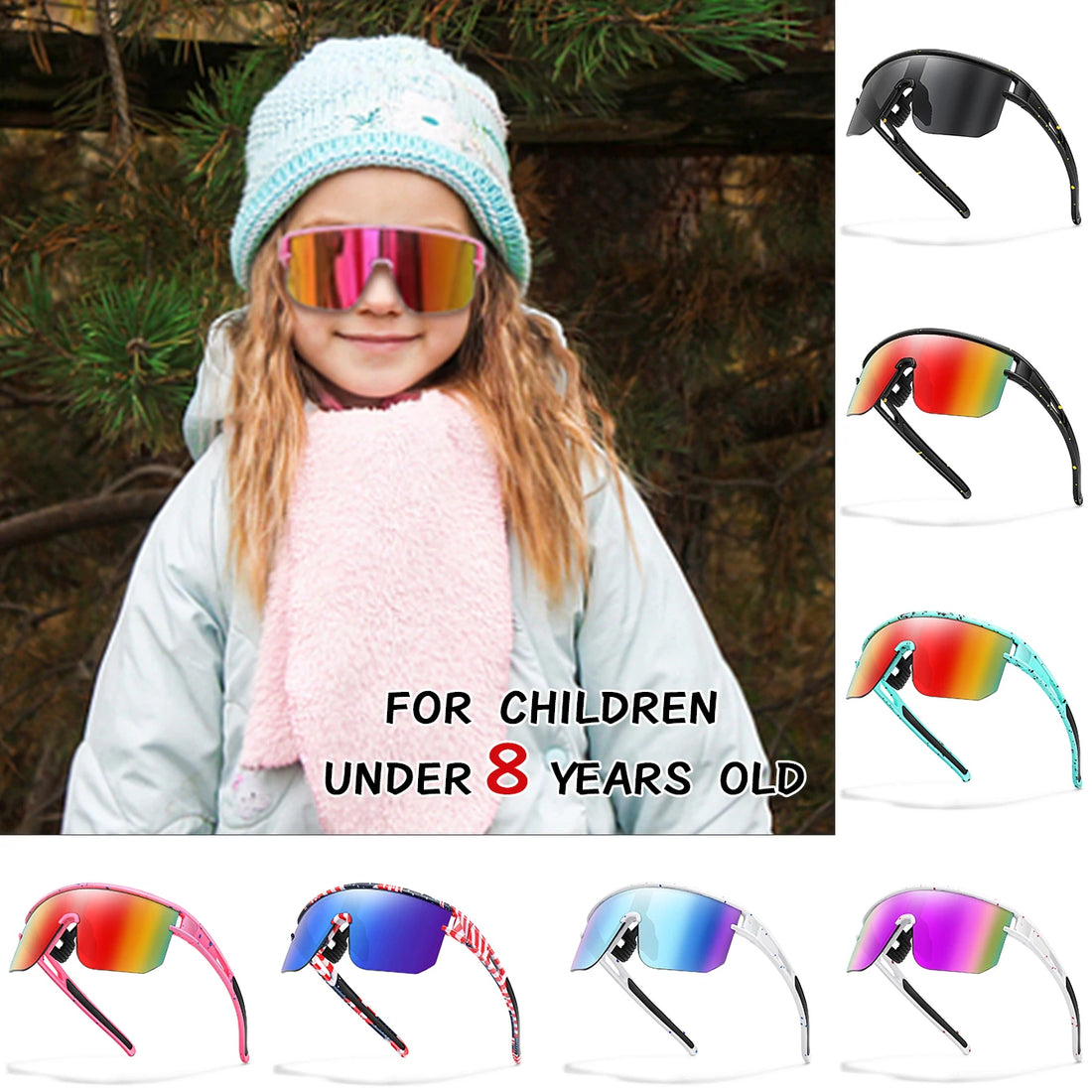 Kids' Flexible Cycling Sunglasses, Ages 3-8