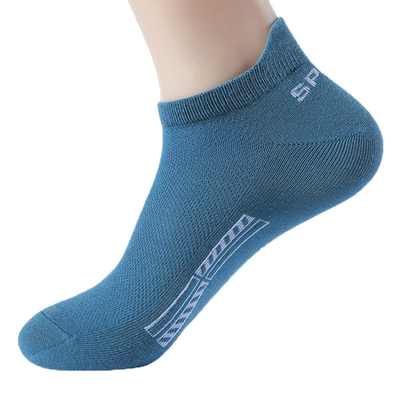 Men's Cotton Trainer Socks, 5 Pairs
