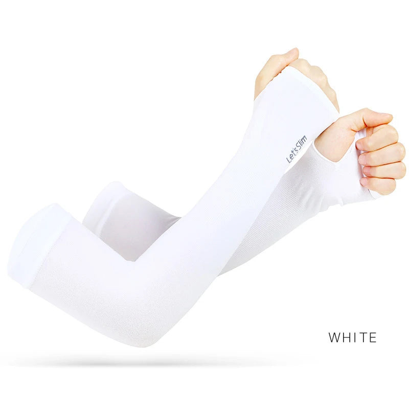 Anti-UV Arm Covers Men Women Cycling Fingerless Gloves
