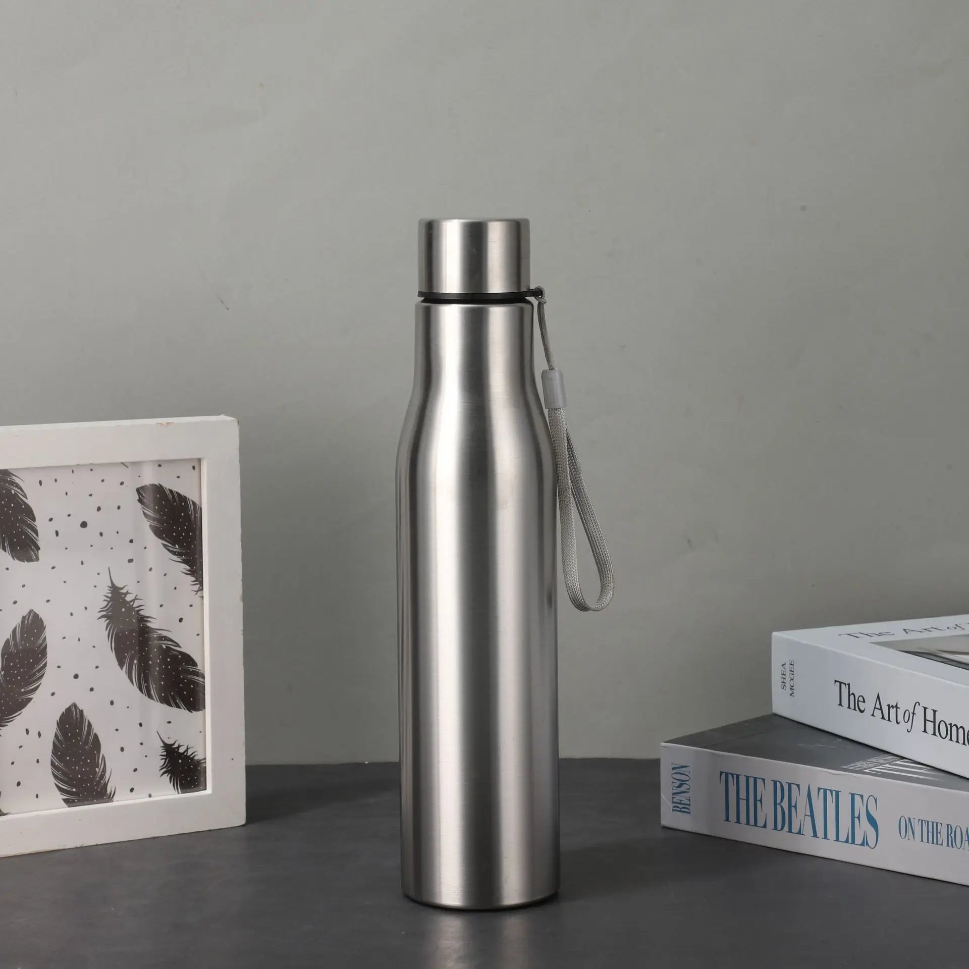 Stainless Steel Sport Water Bottle 1000ml Single-layer Rugged
