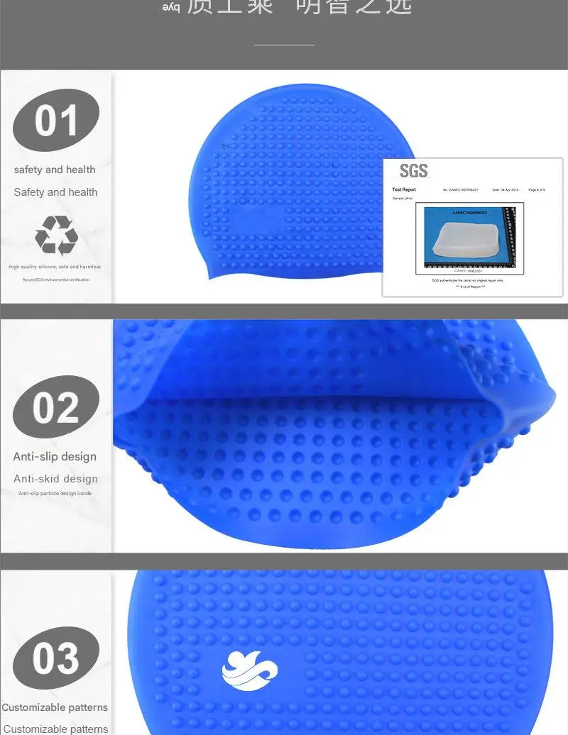 New soft silicone swim cap adult women men,