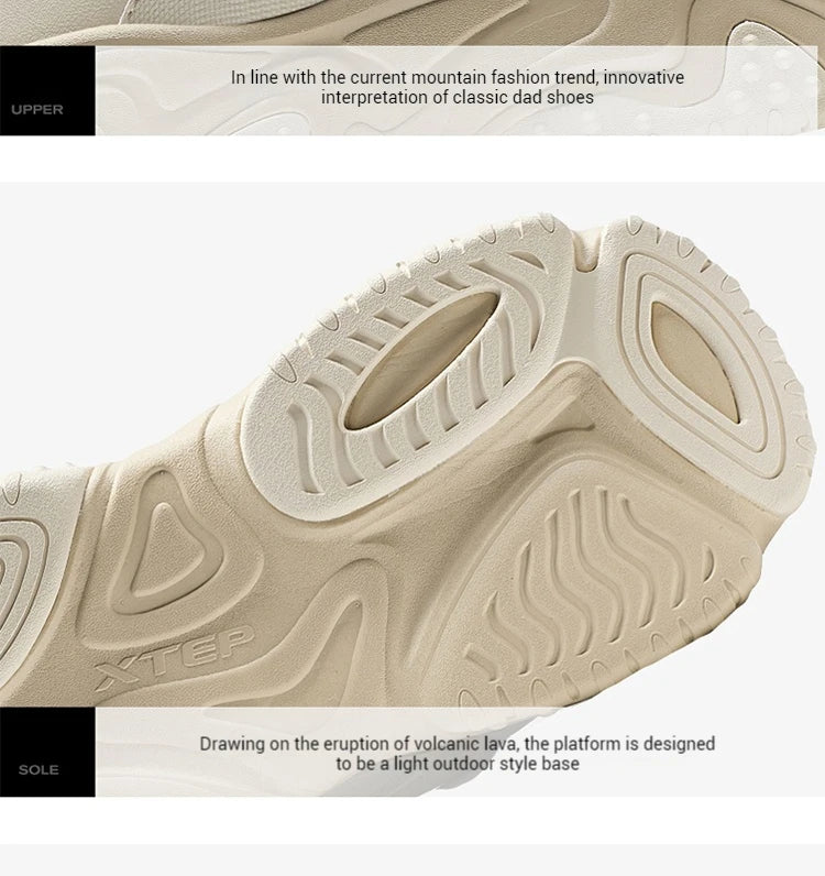 Xtep Volcano Casual Shoes Men 2025 Spring Comfortable