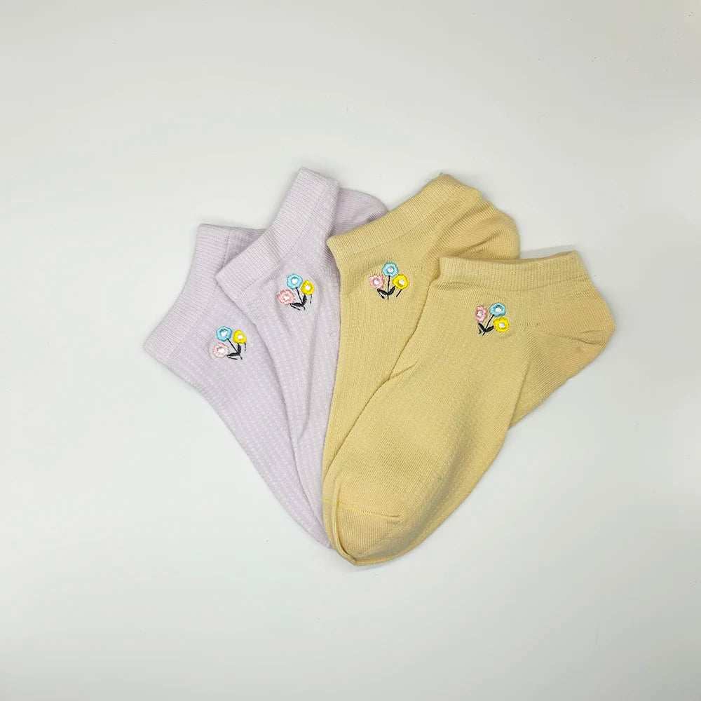 4 Pairs Cotton Women's Boat Socks No Show