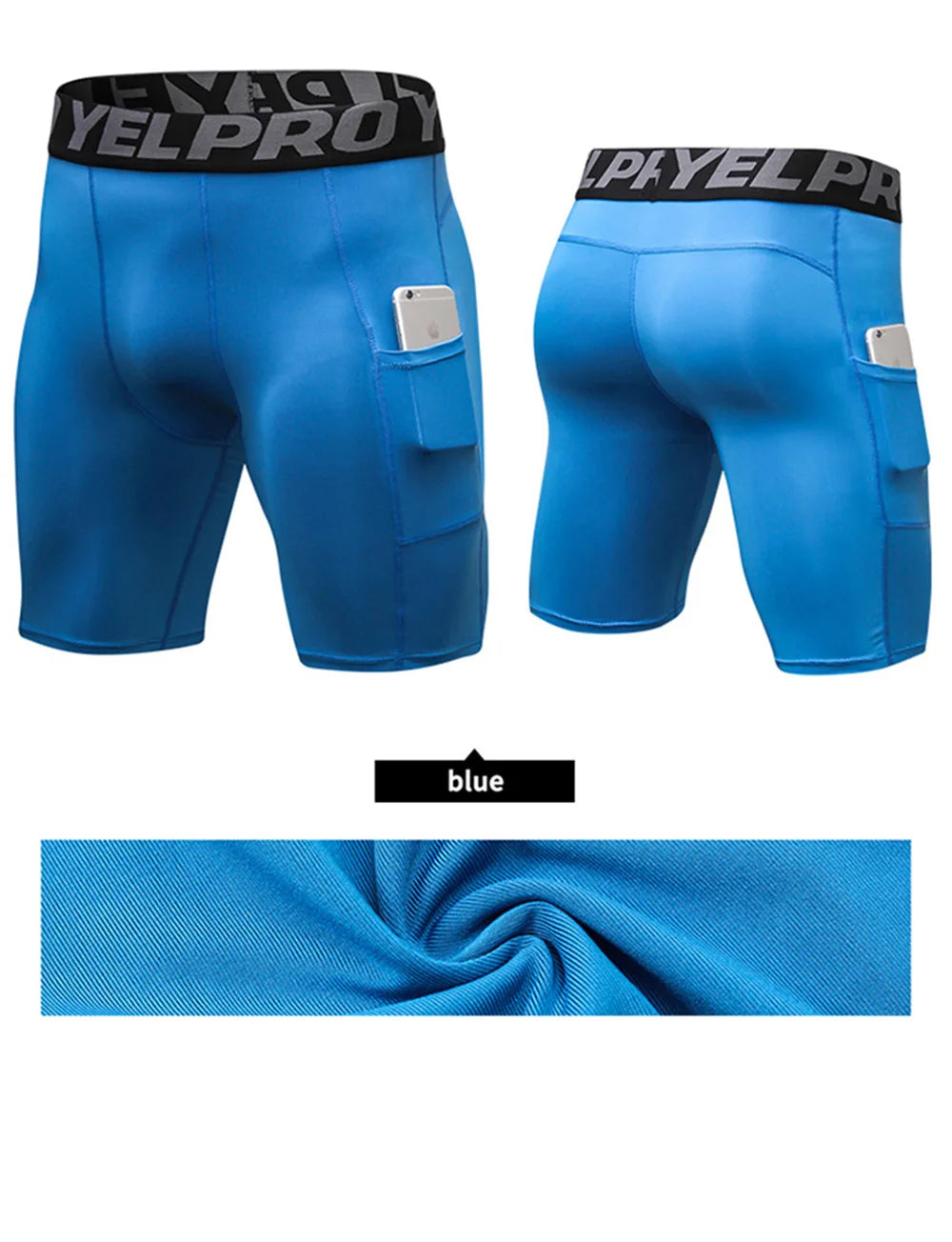 Sports Shorts Men Compression Running Shorts Pocket Quick