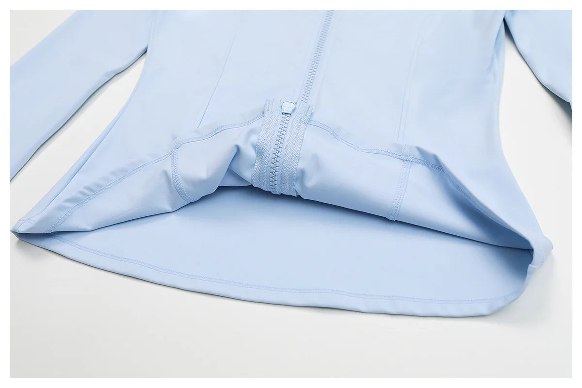 Zipper Jacket Women Yoga T-shirts Solid Sports Top