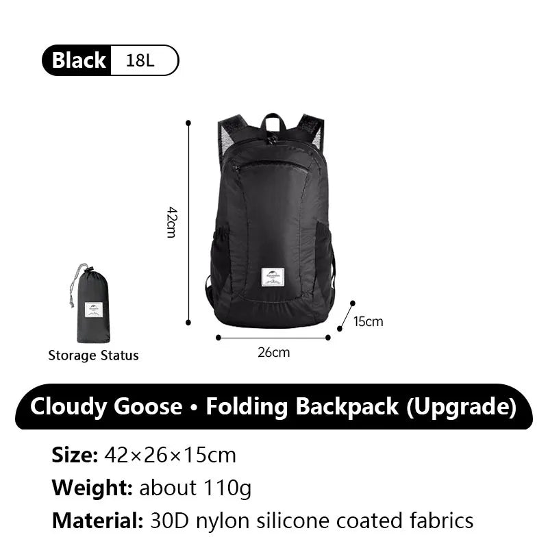 Naturehike Cloudy Goose 18L 22L Silicone Folding Backpack