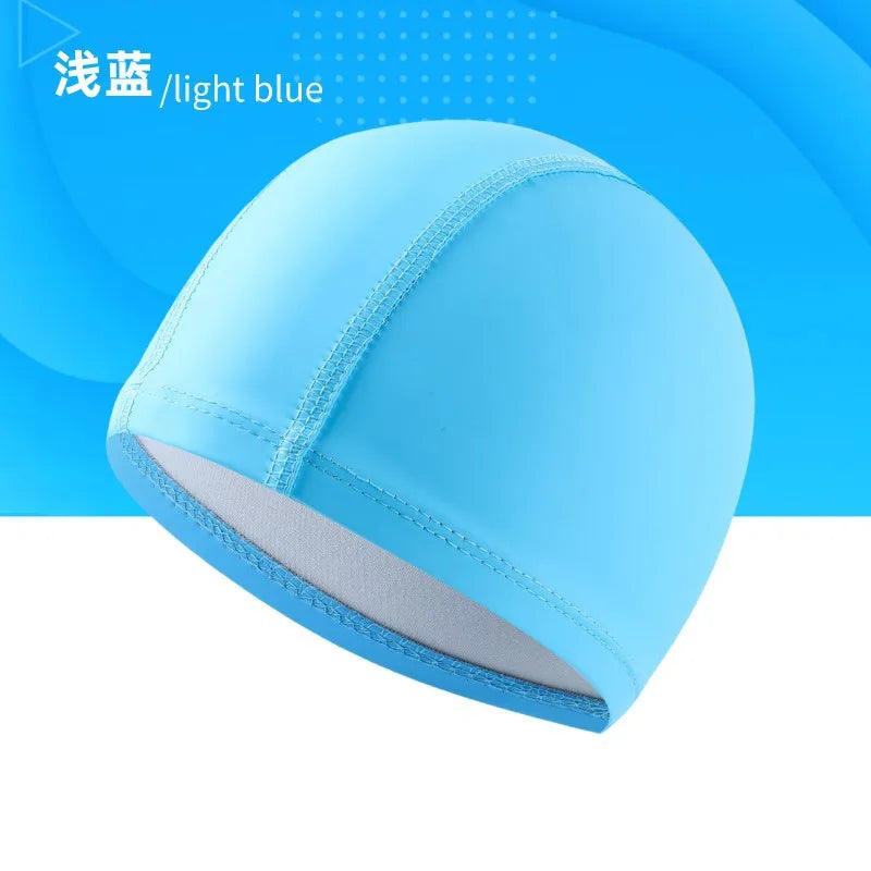 PU Coated Swimming Cap Unisex Comfortable Summer Swimming