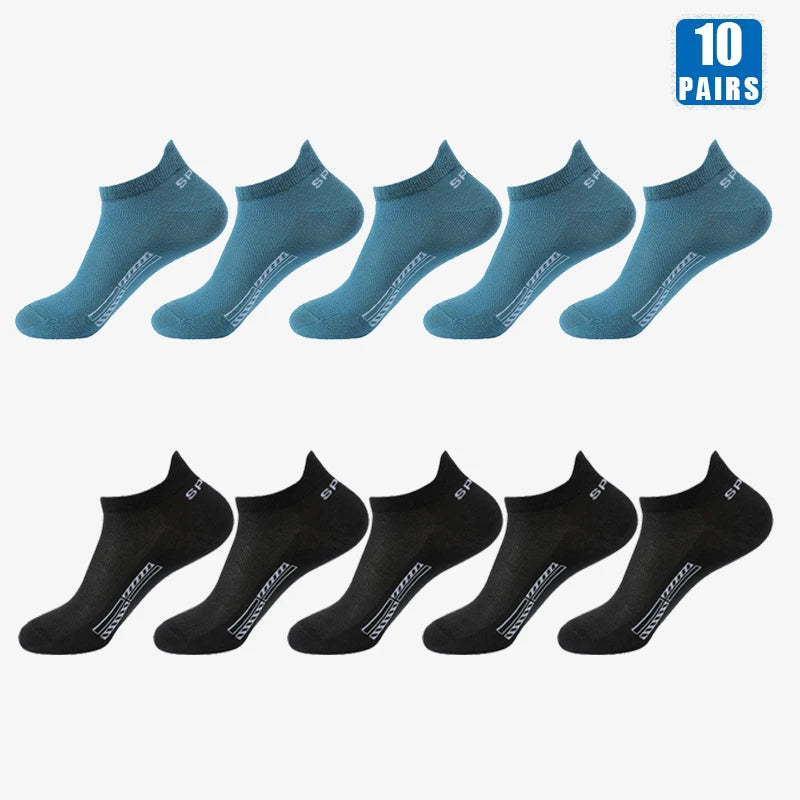 Men's Cotton Short Socks, 5 or 10 Pairs