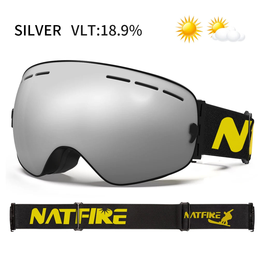NATFIRE Unisex Anti-Fog Ski Goggles