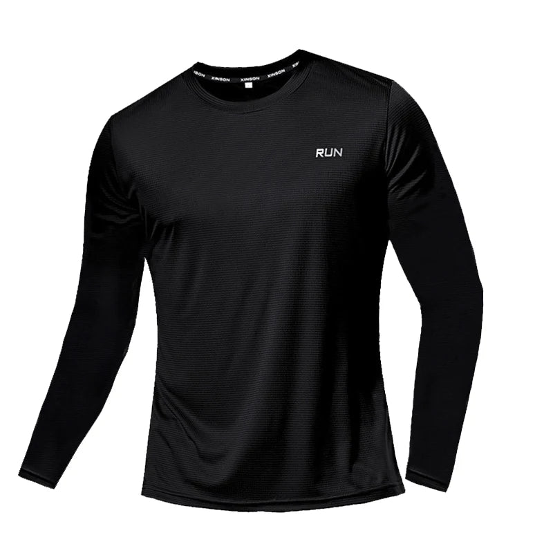 Summer Ice Silk Long Sleeve T-Shirt Men 2023