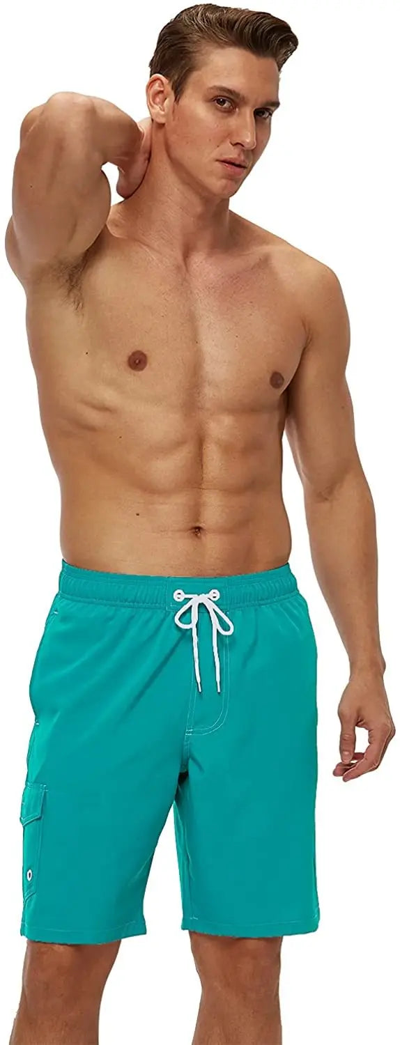 Men's Summer Beach Shorts Swimsuits Mesh Lined Swimwear