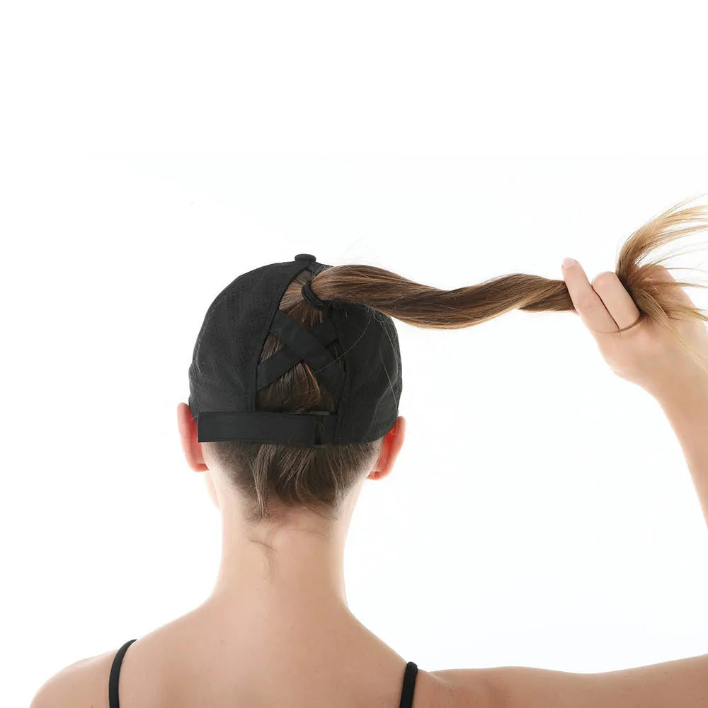 Women's Cross-Back Ponytail Baseball Cap