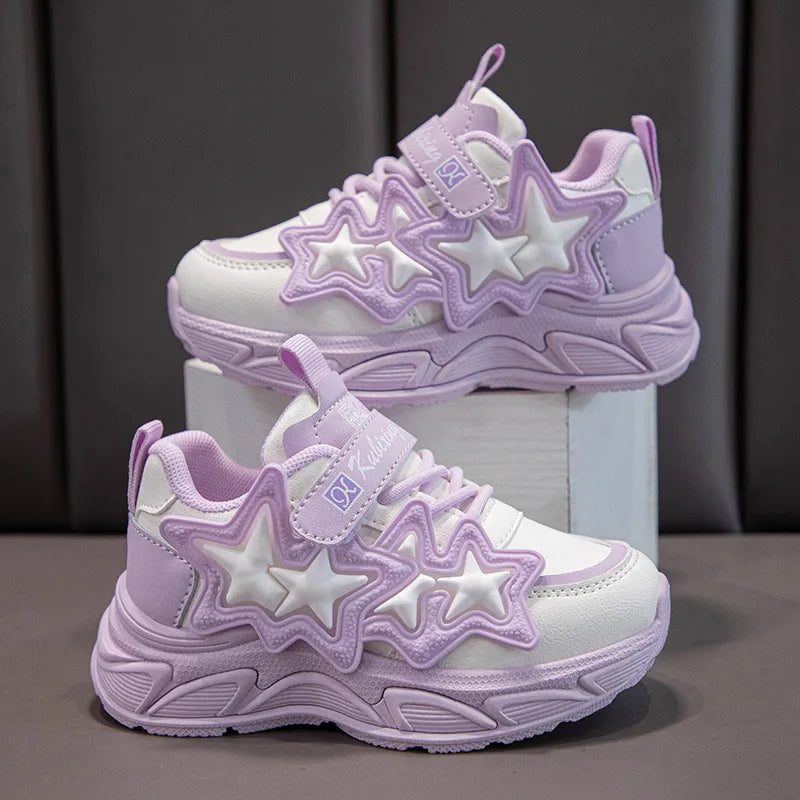 Girls' Chunky Platform Trainers, PU Leather, image 1 of 17