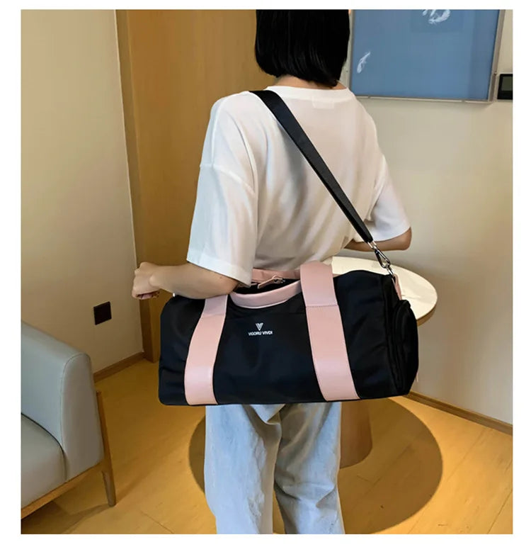 Women's Gym Bag with Separate Shoe Compartment