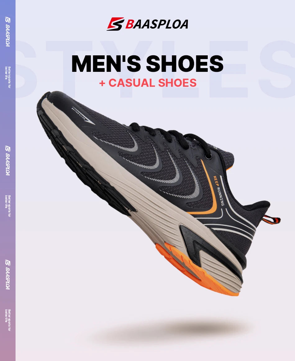 Baasploa Men Professional Running Shoes New Mesh Breathable