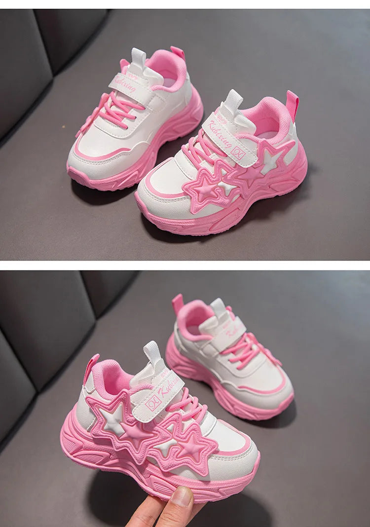 Girls' Chunky Platform Trainers, PU Leather