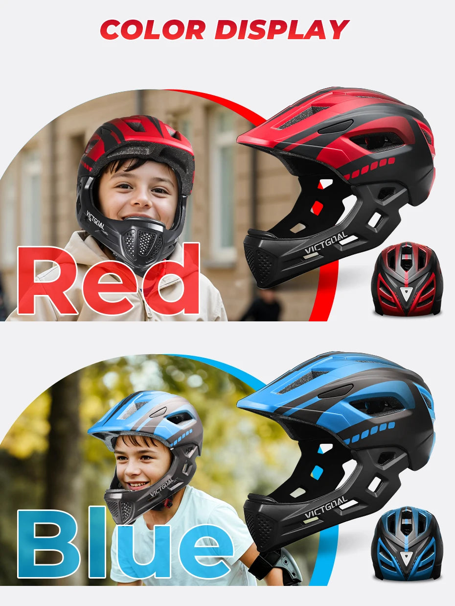VICTGOAL Kids' Detachable Full-Face Bike Helmet