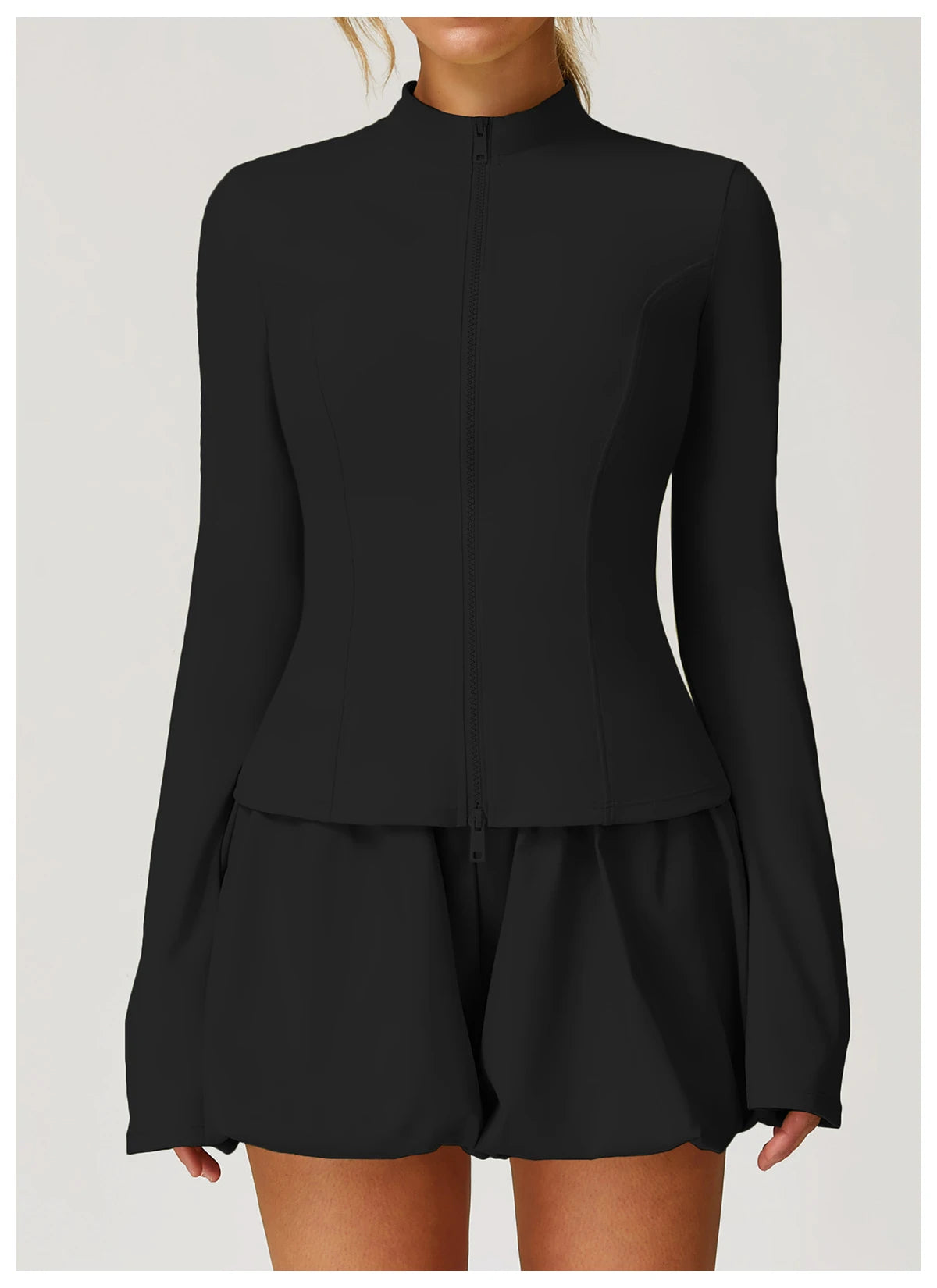 Zipper Jacket Women Yoga T-shirts Solid Sports Top