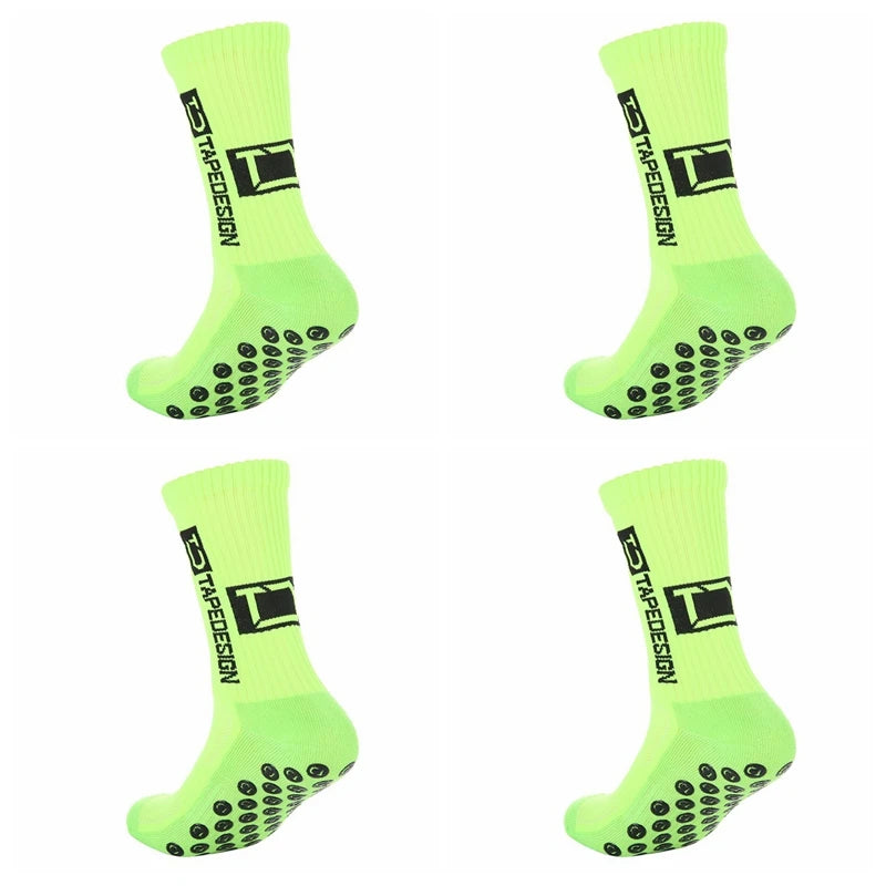 Mid-Calf Anti-Slip Football Socks, 4 Pairs