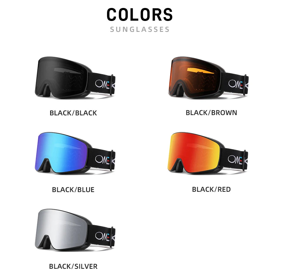 ELAX BRAND NEW Double Layers Anti-Fog Ski Goggles