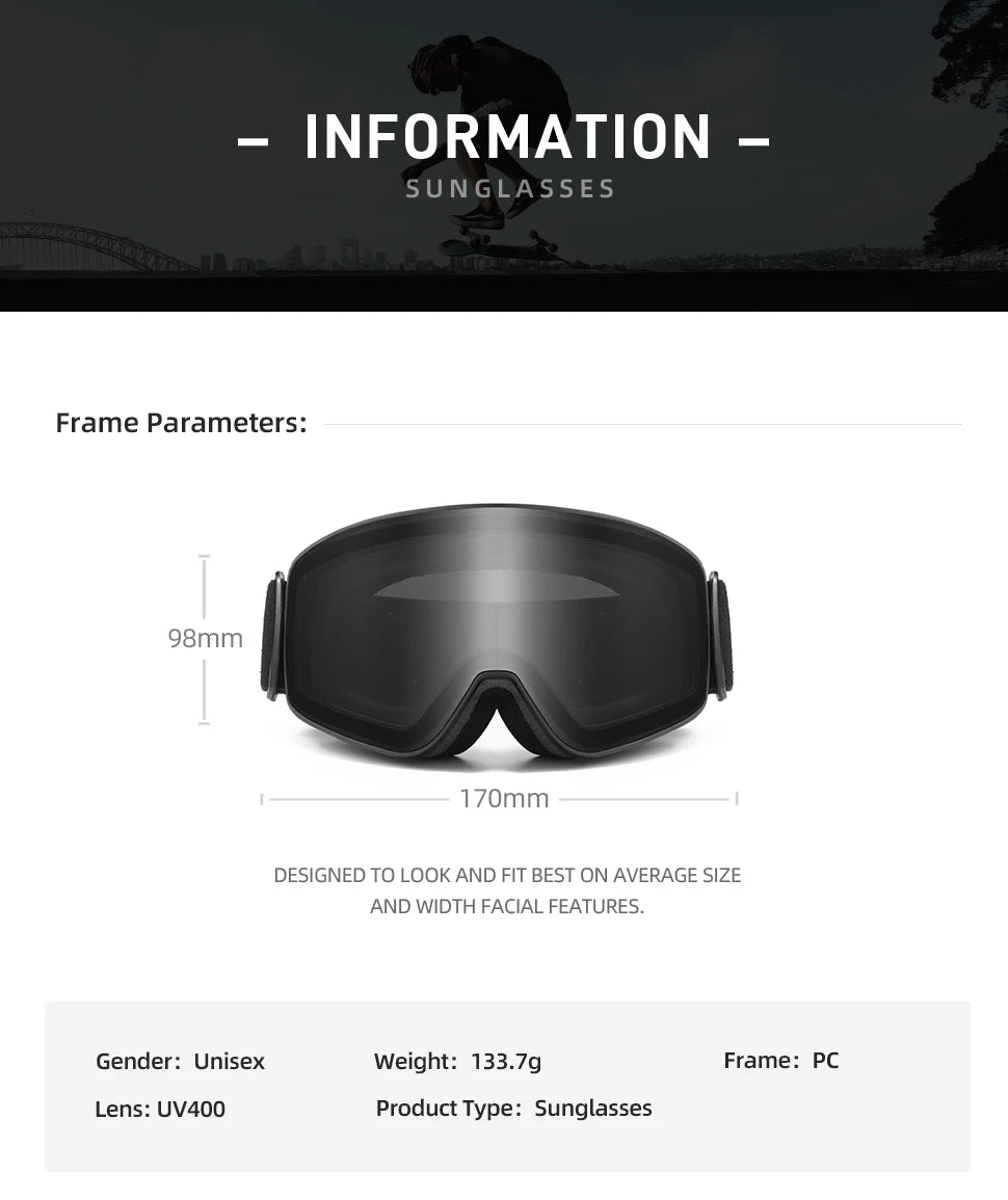 ELAX BRAND NEW Double Layers Anti-Fog Ski Goggles