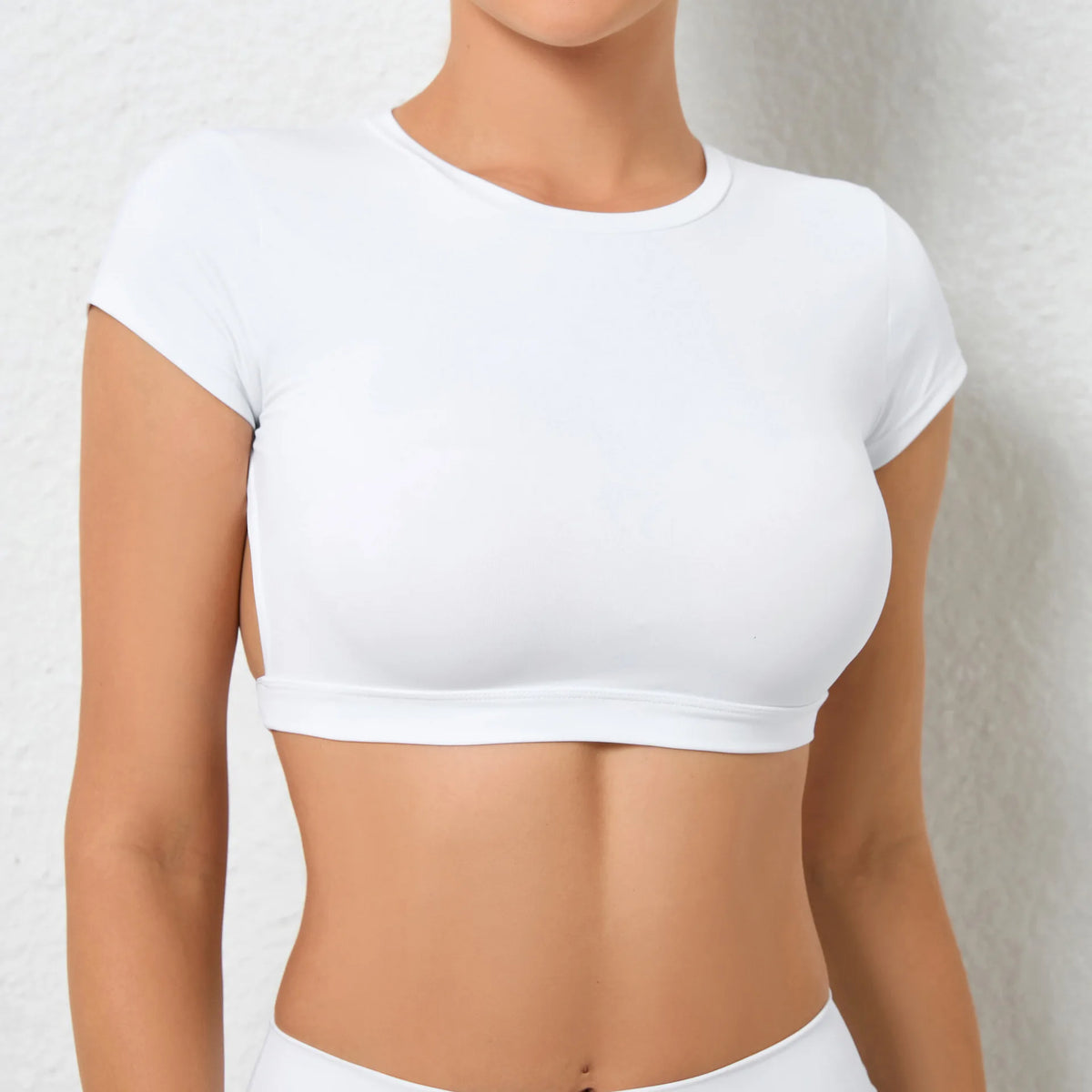 Women's Breathable Short-Sleeve Gym Crop Top, image 26 of 47