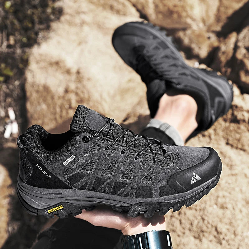 HIKEUP Men's Breathable Lace-Up Hiking Shoes