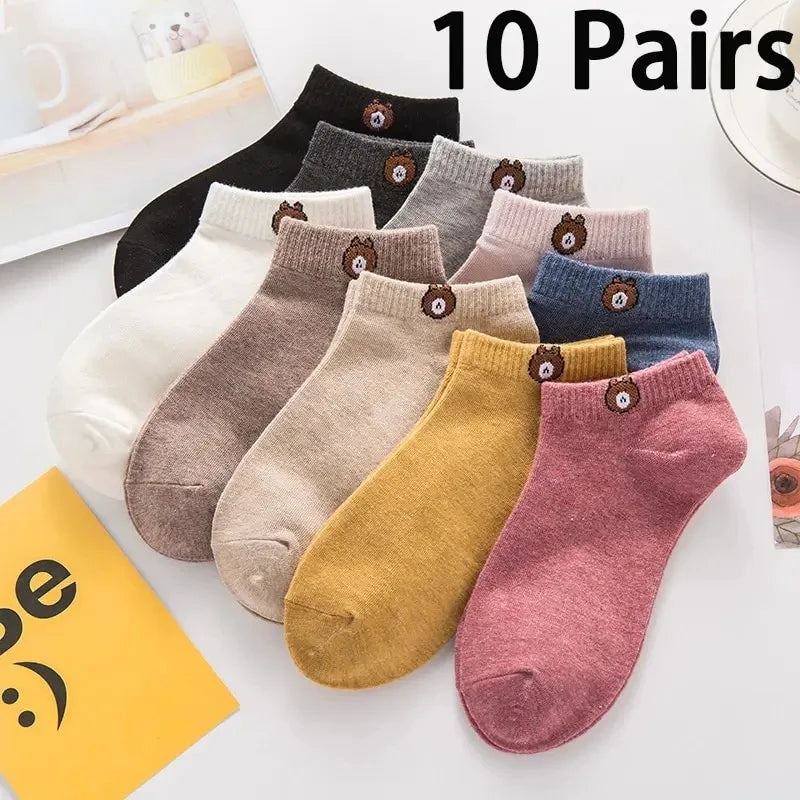 Letter Print Breathable Socks, 2-10 Pairs