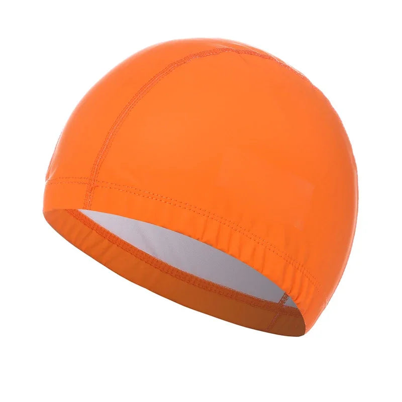 PU Coated Swimming Cap Unisex Comfortable Summer Swimming
