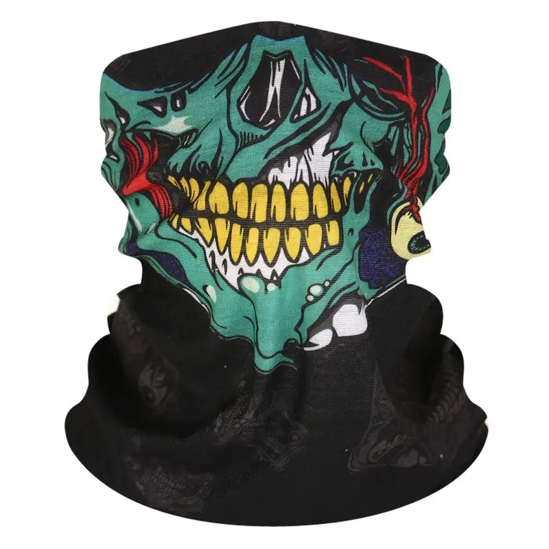 Seamless Skull Print Balaclava Neck Scarf