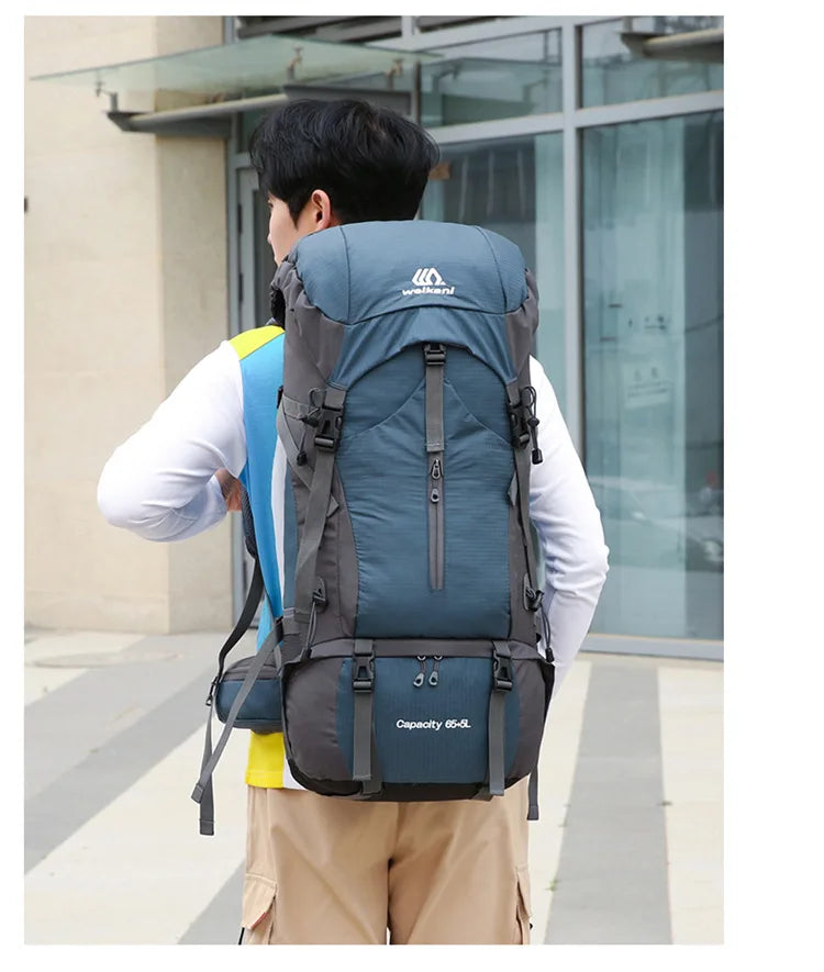 70L Nylon Camping Backpack with Rain Cover, image 19 of 30