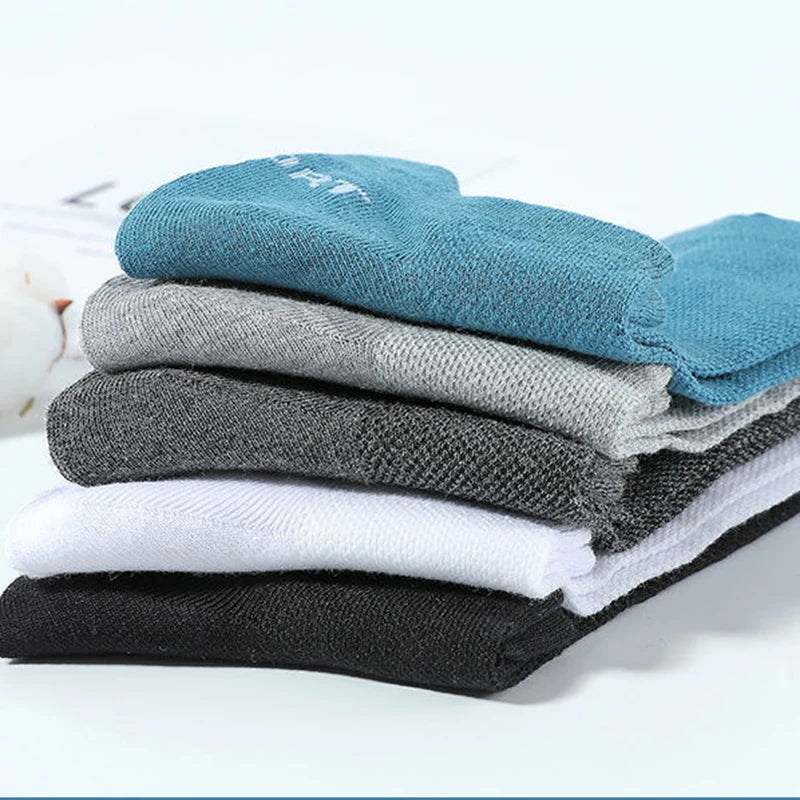 Men's Cotton Trainer Socks, 5 Pairs