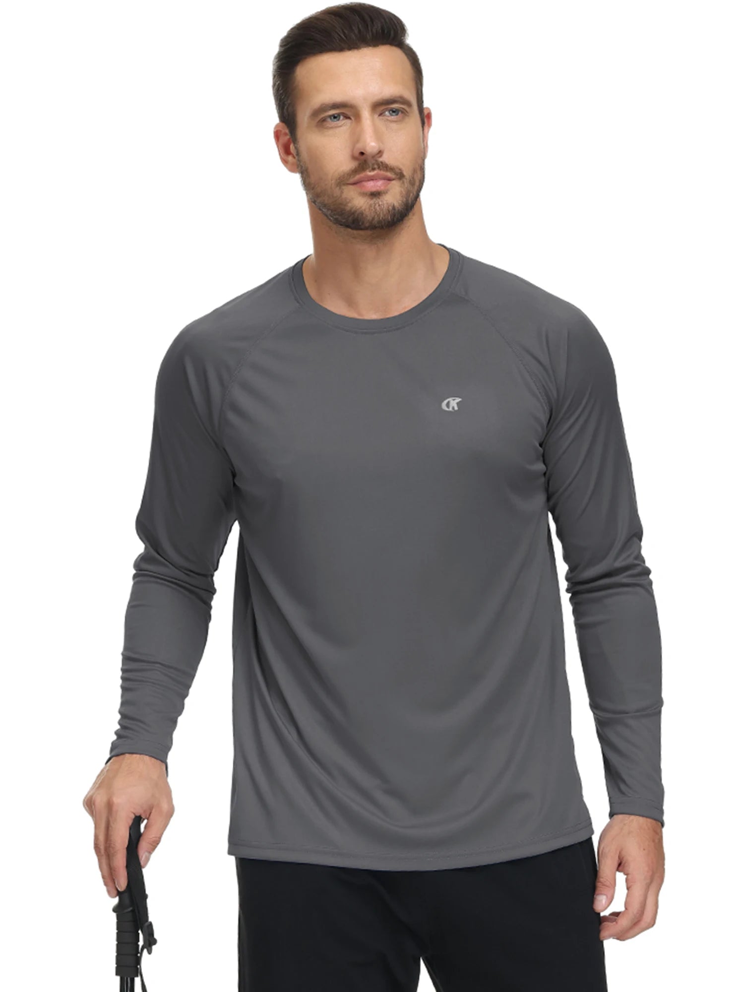 Men UPF 50+ Long Sleeve T-Shirt, Rash Guard